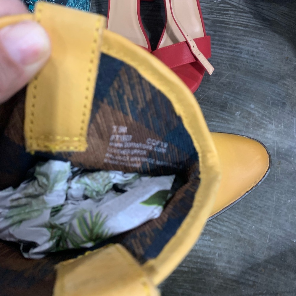 Born Yellow Leather Ankle Boots - Picture 4 of 6